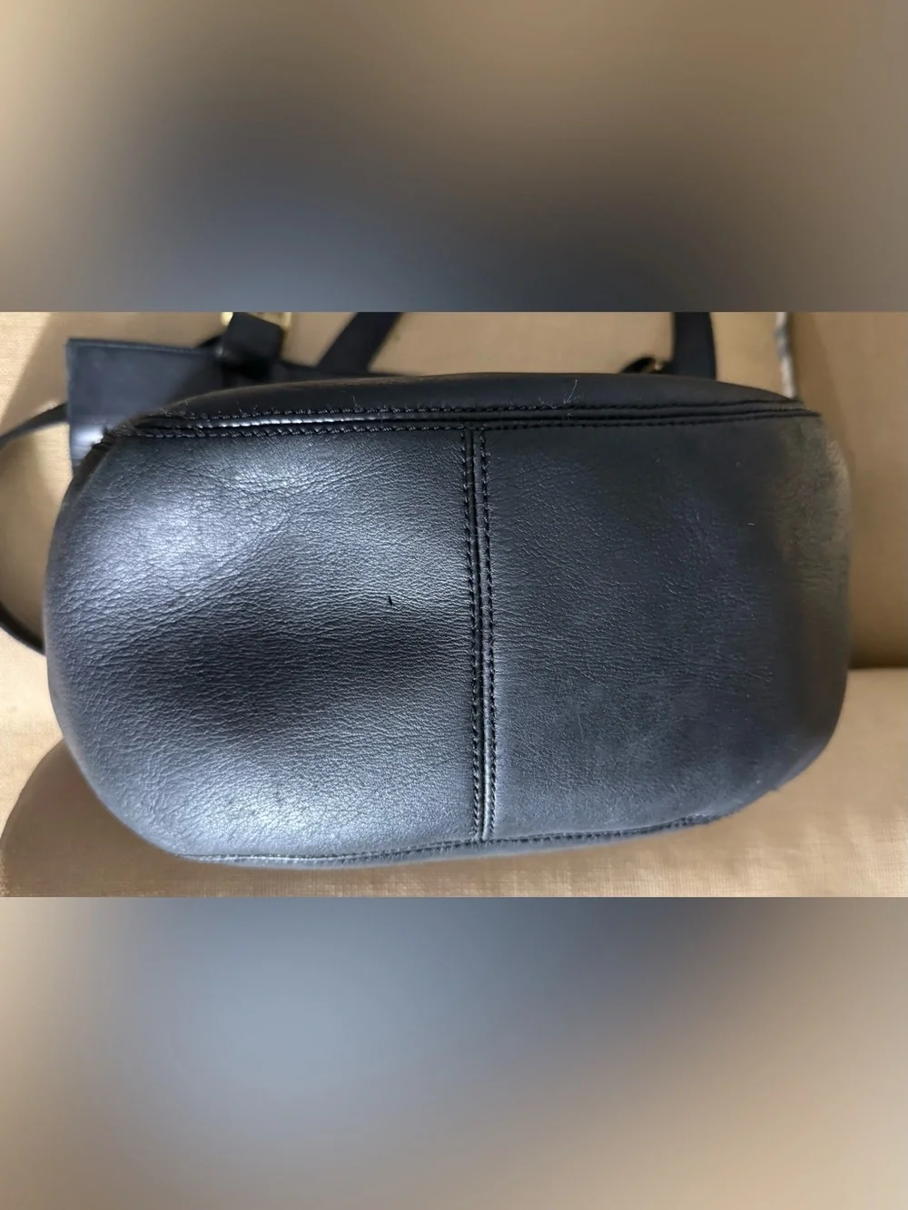 Vintage Coach Black Leather Bucket Tote Shoulder Bag Brass